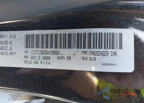 2016 Chrysler 200 S z USA, uszkodzony, nr VIN 1C3CCCBB3GN189863